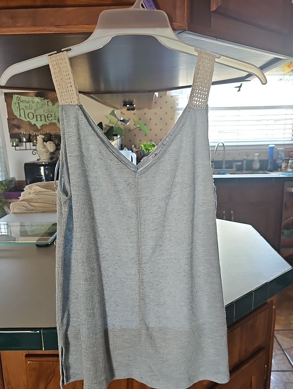 Crochet Strap Light Blue Tank Top